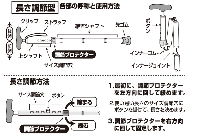 折りたたみ式杖